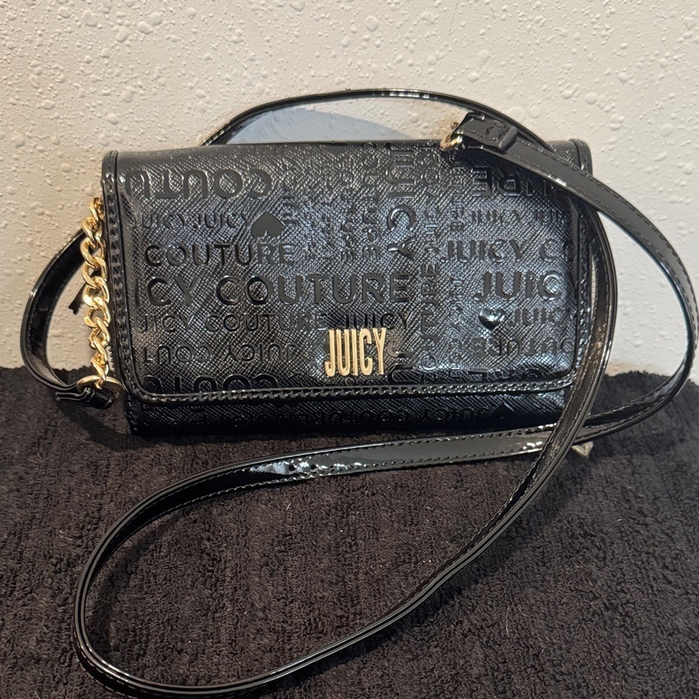 Juicy Couture Embossed Black Crossbody Bag